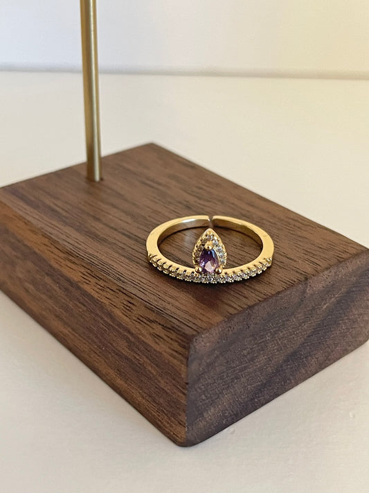 Purple drop adjustable ring