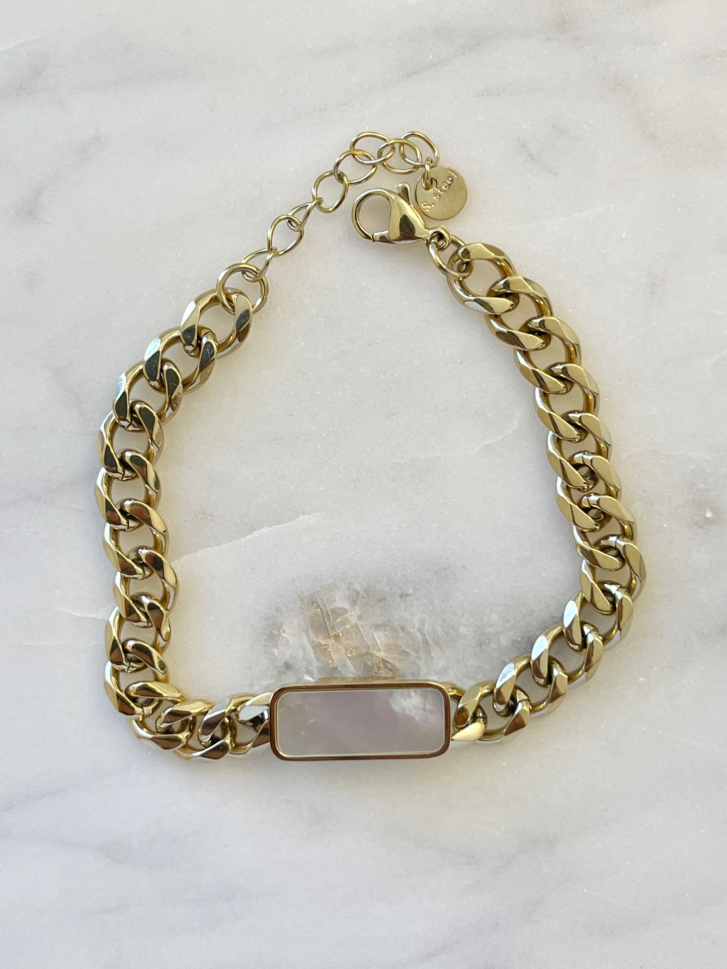 White stone chunky bracelet