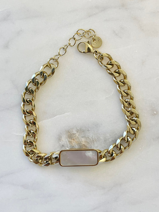 White stone chunky bracelet