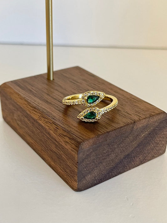Double stone adjustable ring