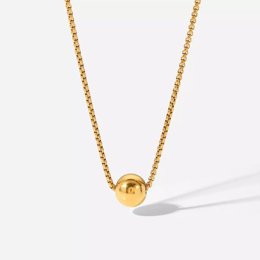 Gold ball adjustable necklace
