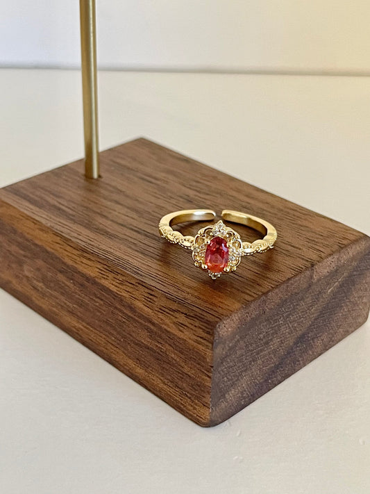 Red elegant adjustable ring