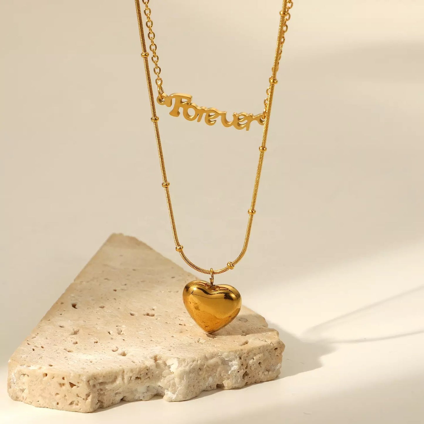 Forever heart double necklace