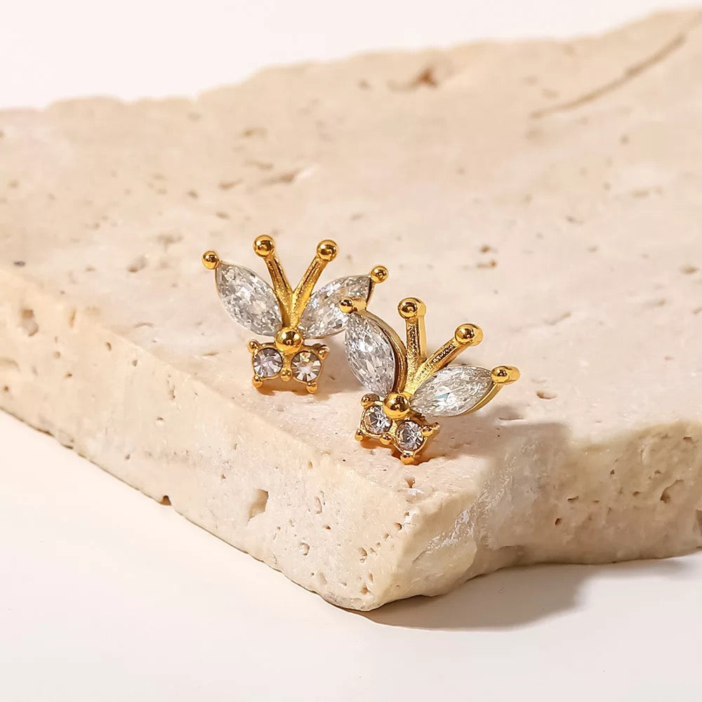 Butterfly stud earrings