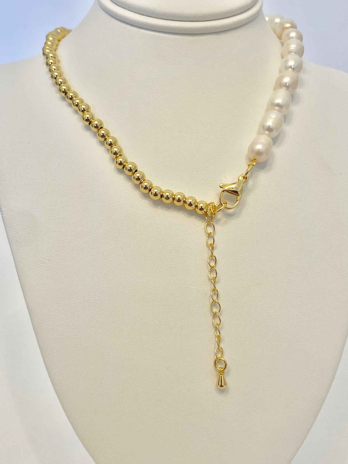 Fresh natural Pearl cross necklace