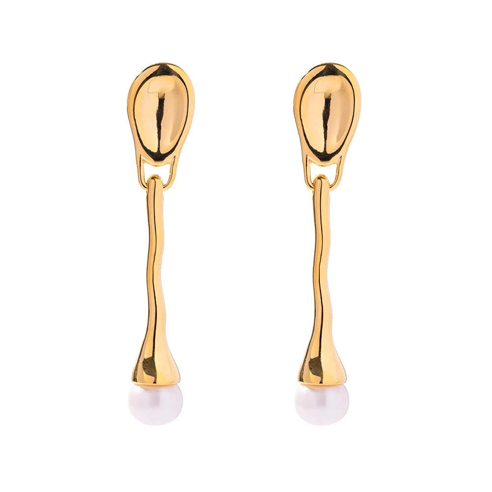 Natural Pearl bar drop earring