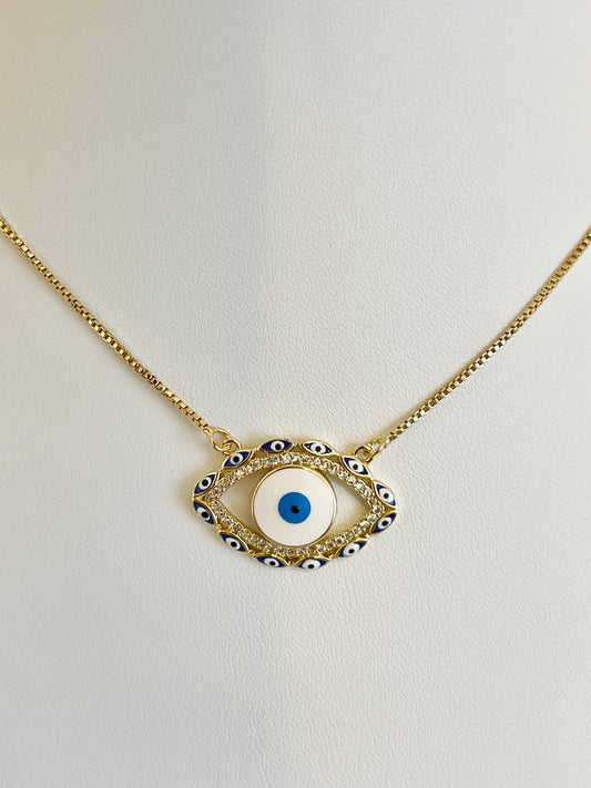 Multiple evil eye necklace