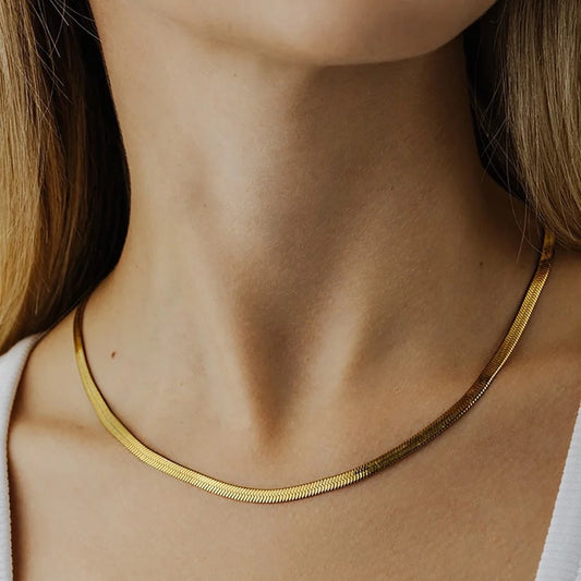 3mm dainty snake necklace