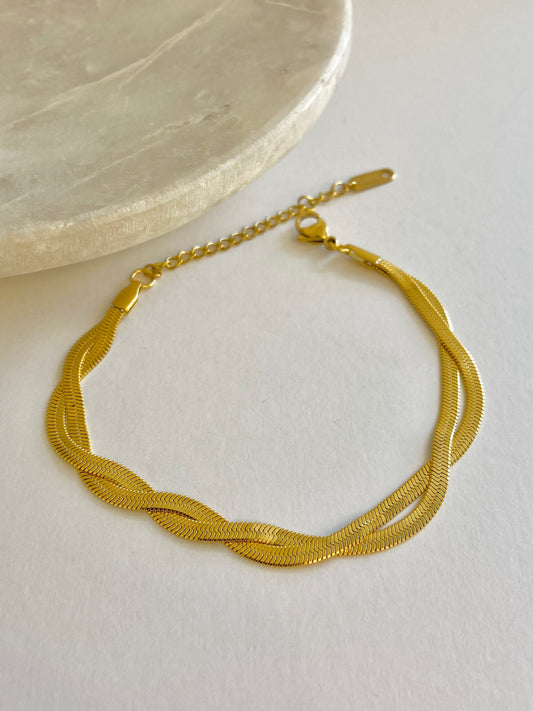 Double snake chain bracelet
