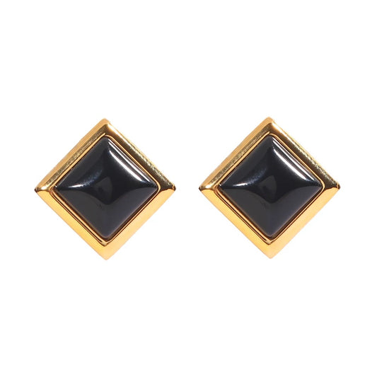 Classic square stud earrings