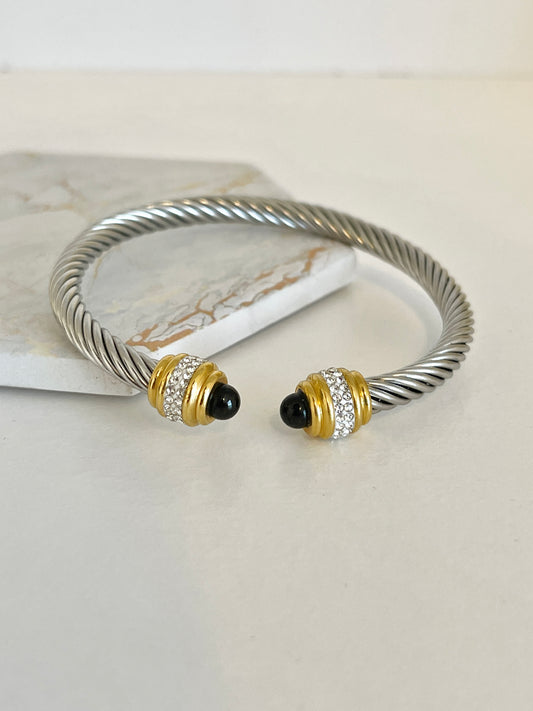 Cable cuff bracelet