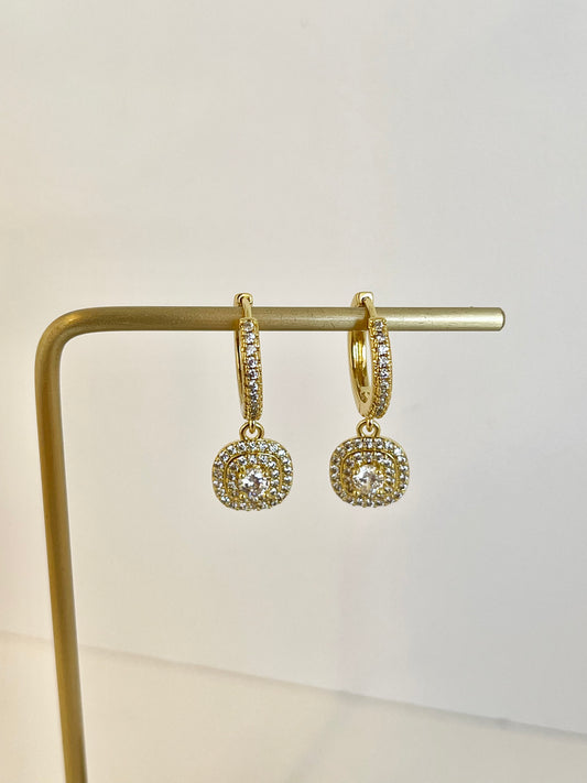 White Hoops Earrings Charm