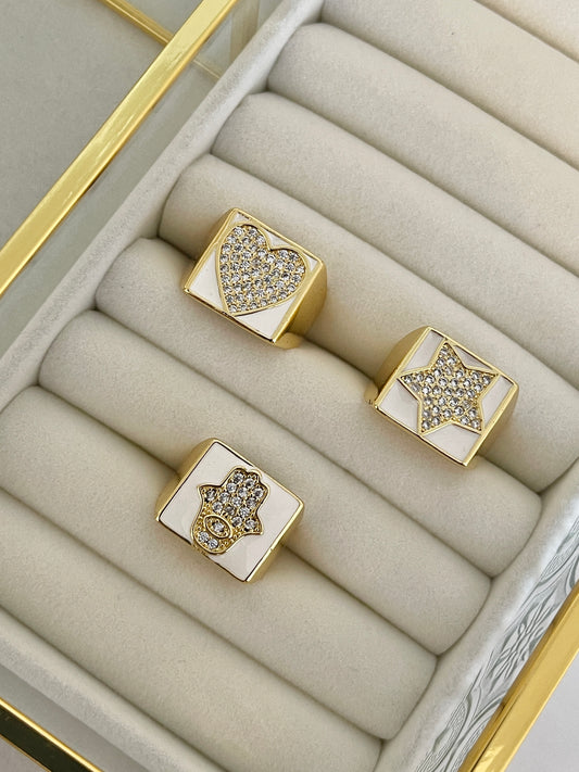 Hamsa, Heart or Star ring
