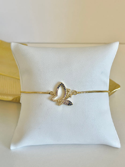 Small butterfly adjustable bracelet