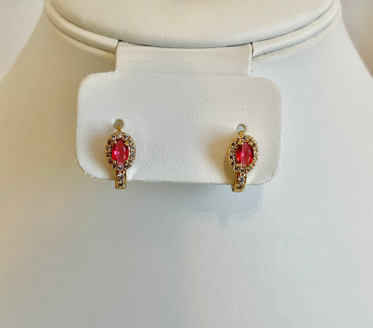 Red Bottom Huggie Earrings