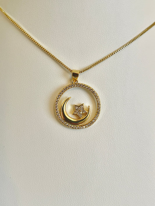 Moon and star necklace