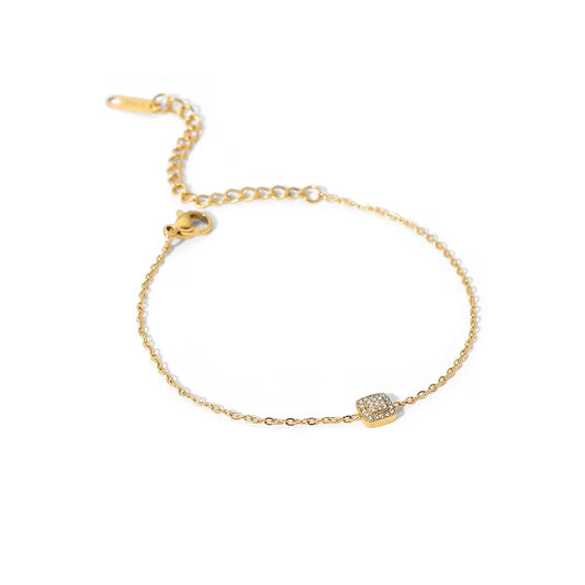 Square cubic zirconia bracelet