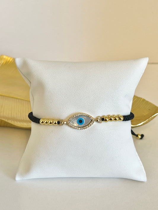 Evil eye string bracelet