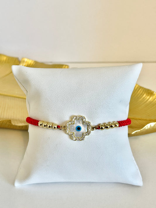 Clover evil eye bracelet