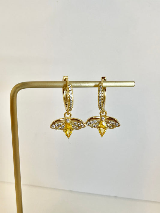 Bee Hoops Earrings Charm