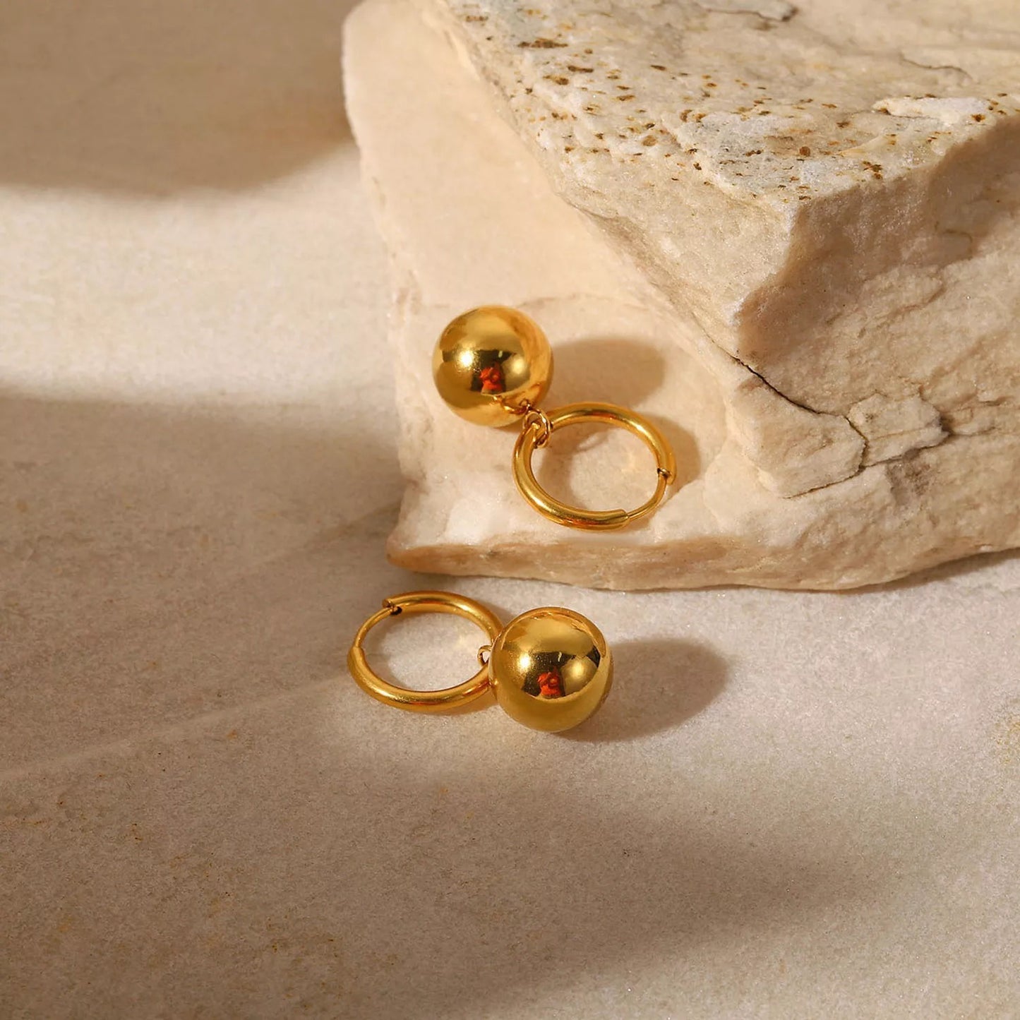 Ball pedant hoop earrings