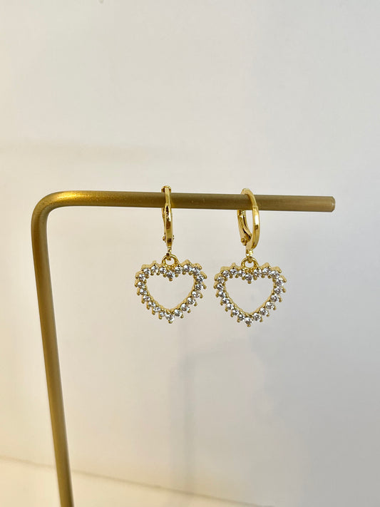Heart Hoops Earrings Charm