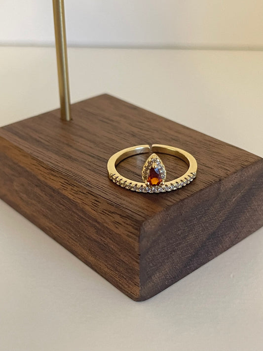 Red drop adjustable ring