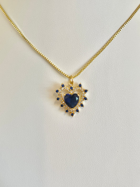 Blue heart necklace