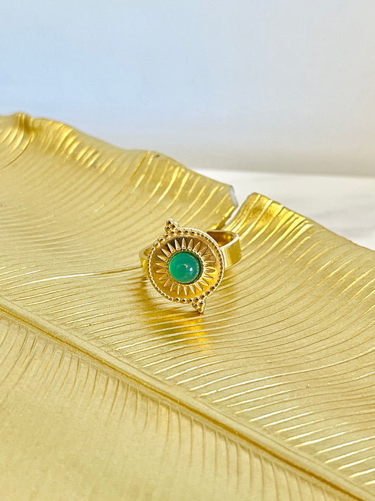 Natural stone adjustable ring