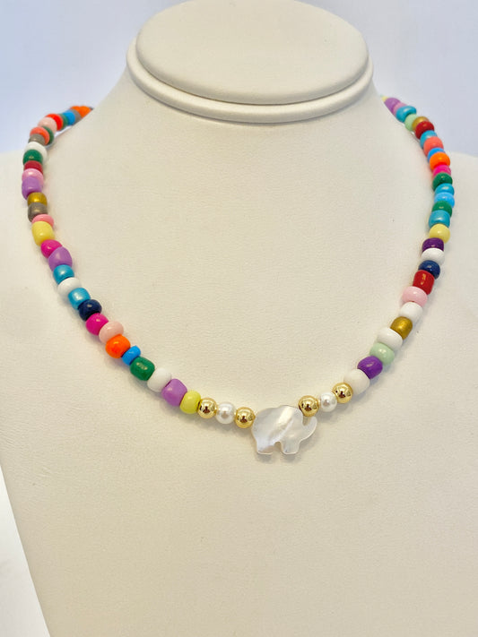 Elephant multicolor necklace
