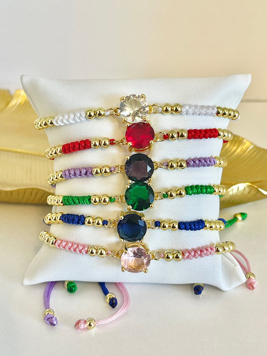 Round stone string bracelet