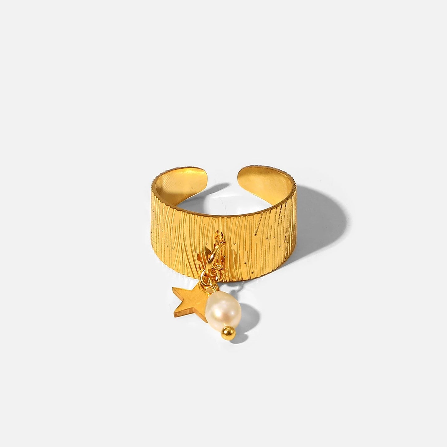 Star and Pearl adjustable ring