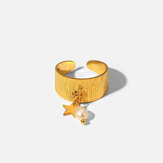 Star and Pearl adjustable ring