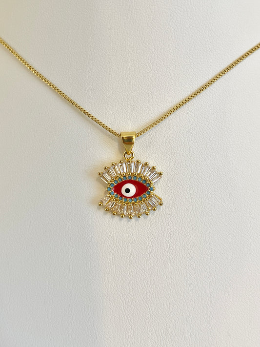 Red evil eye necklace