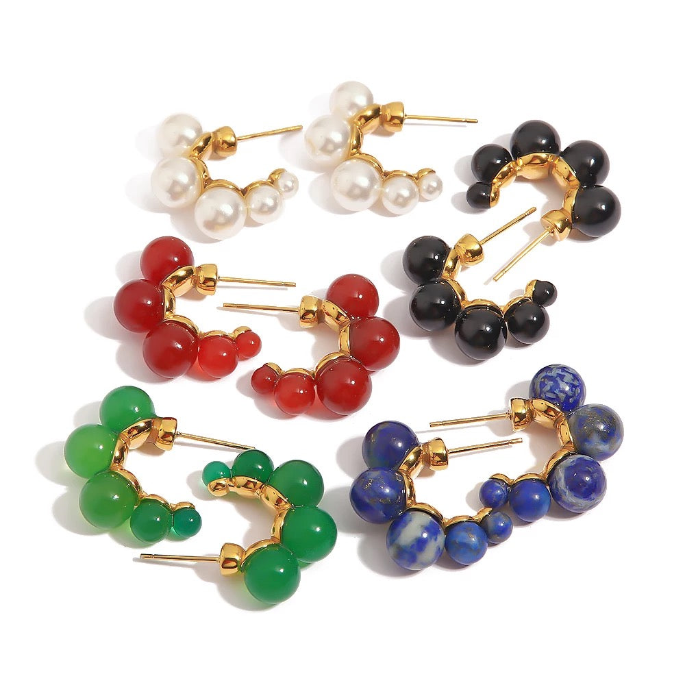 Elegant stud earrings / Natural stones