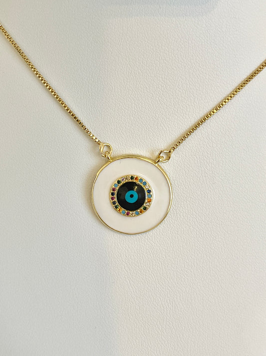 Round evil eye necklace