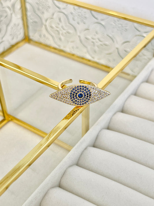 Fancy evil eye ring