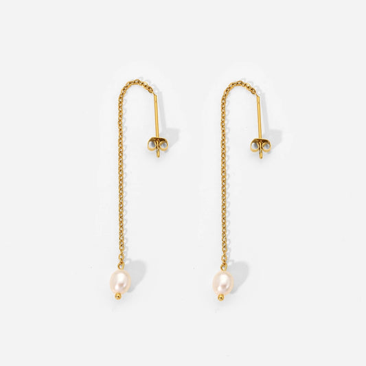 Pearl long pedant earrings