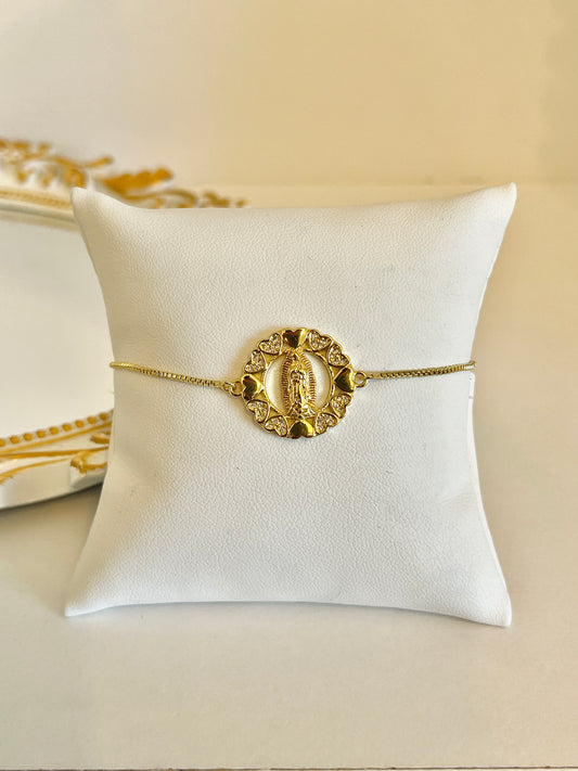 Heart and Virgen de Guadalupe Bracelet