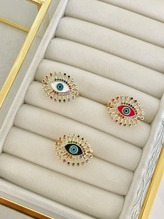 Big evil eye ring