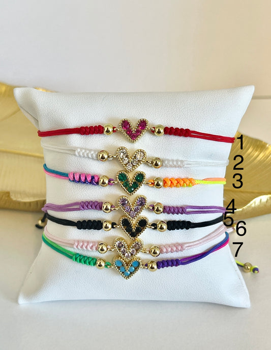 Heart string bracelet