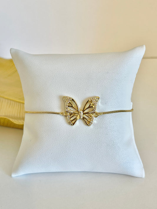 Adjustable butterfly bracelet