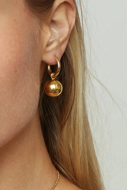 Ball pedant hoop earrings