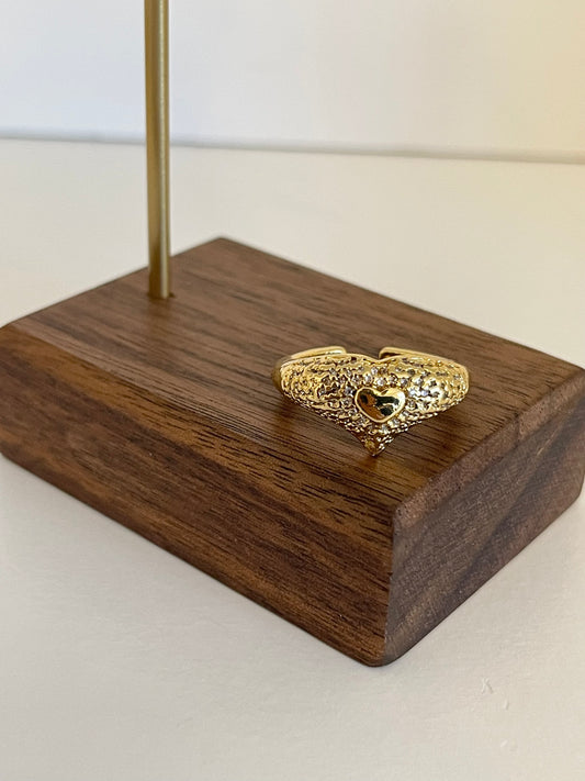 Heart adjustable ring
