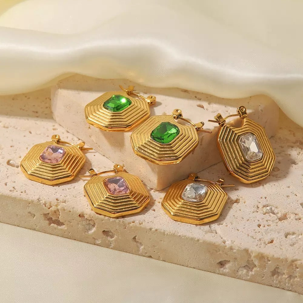 Geometric elegant hoop earrings