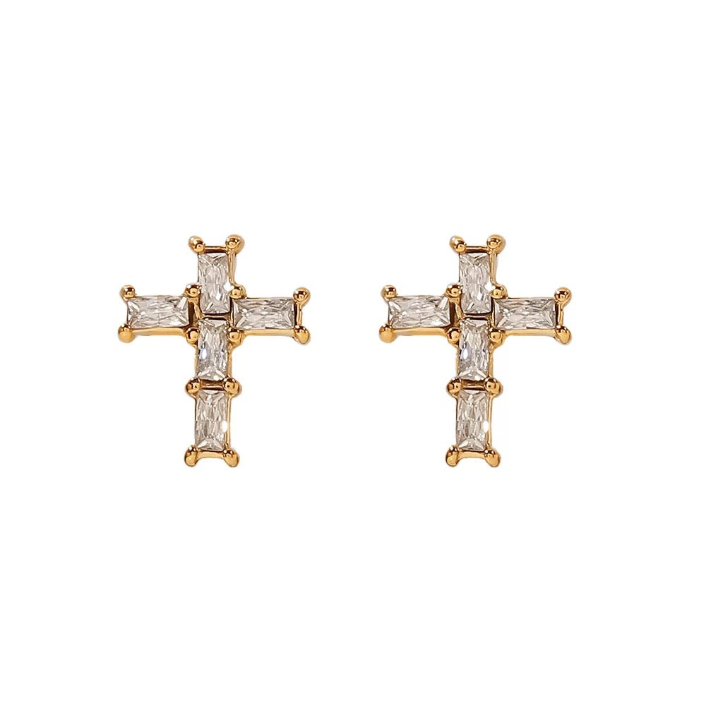 Cross stud earrings