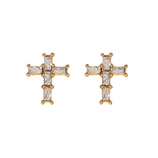Cross stud earrings