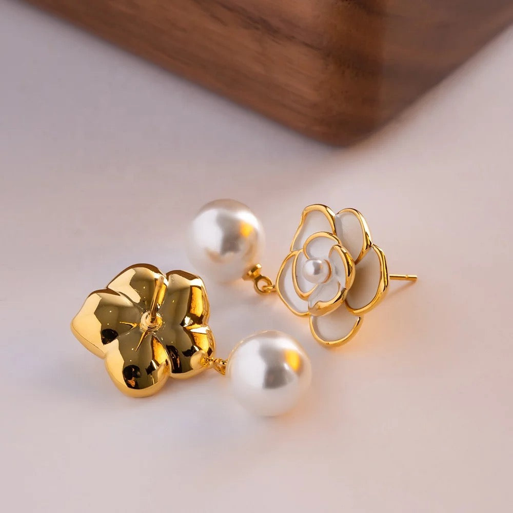 Natural Pearl drop stud earrings fe