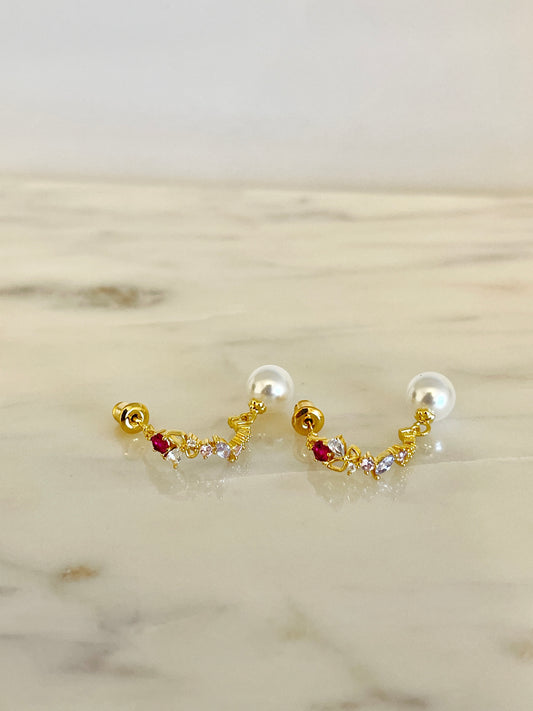 Pearl stud earrings