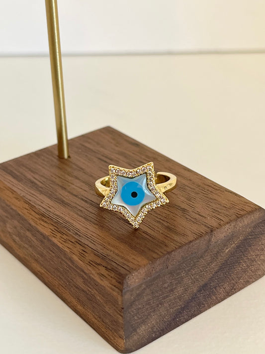 Star evil eye ring
